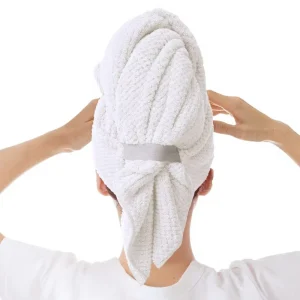 Large Microfiber Hair Towel Wrap for Women Anti Frizz Fast Dry Turban Wet Hair Long Thick Curly Super Absorbent Soft White