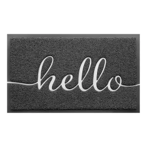 Large Outdoor Home Entrance Entry PVC Cushioned Coil Door Mats Custom Logo Modern Embossed Welcome Dirt Trapper Plain Patio