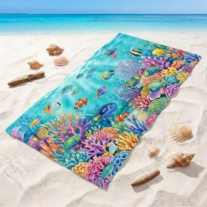Large Oversized Beach Towel 35 X 70 Inch Customized Pattern Microfiber Sand Free Beach Towels with logo for Pool Gym Yoga Travel