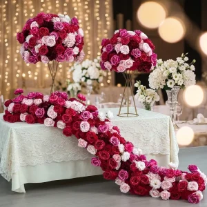 Large Pink Red Flower Ball Silk Wedding Table Flower Centerpieces for Event Party Decoration