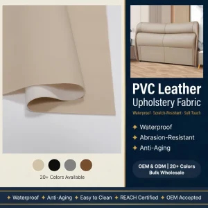 Large Quantity Available on Demand Heavy Duty Clear Embossed Grain Pattern PVC Rexine Leather for Sofa