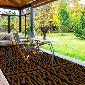 Large Reversible PP Material Rug Waterproof Outdoor Carpet for Indoor Area Camping Patio Backyard Picnic Woven Technique Carpet