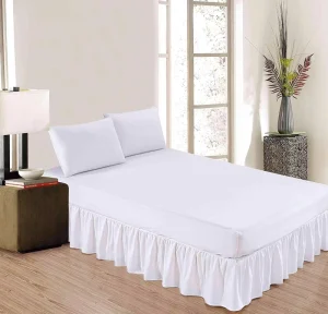 Large Ruffled Bed Skirt 15 Drop Split Corner 100% Pure Egyptian Cotton 400 Thread Count