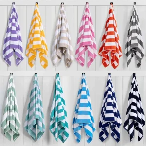 Large Size 100% Cotton Color Woven Jacquard Striped Beach Towel Ultra Absorbent Durable Pool Beach Towels