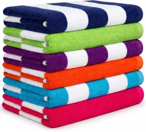 Large Size 30x60in Pure Cotton Beach Towel with Pool Towel Stripes Quick drying Suitable for Swimming Beach Bathroom Yoga