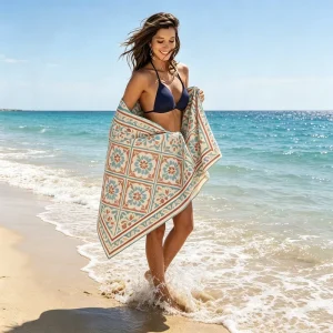 Large Size Beach Towel Custom Logo Print Beach Towel Skin-friendly Fabric Spa Towel