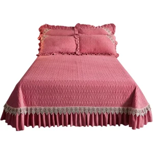 Large Size Bedspread Quilted Blanket Milk Velvet Bedding King Size Bed Spread Set