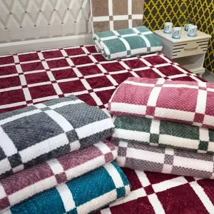 Large Size Check Plaid Printed Flannel Blanket Custom Logo Plush Bed Throw Blanket Factory Home Textile Bedding