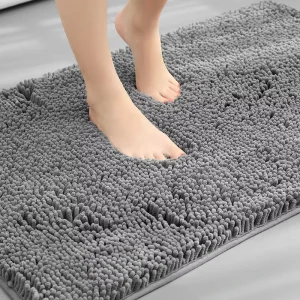 Large Size Chenille Bathroom Mat Bath Carpest Bathtub Bed Side Feet Pad Toilet Floor Rugs Kitchen Doormat Non slip Solid Color