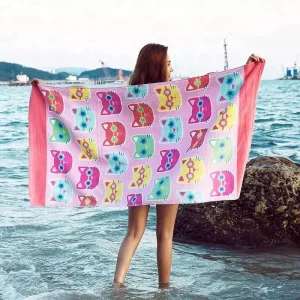 Large Size Cotton Microfiber Beach Towel Absorbent and Quick dry