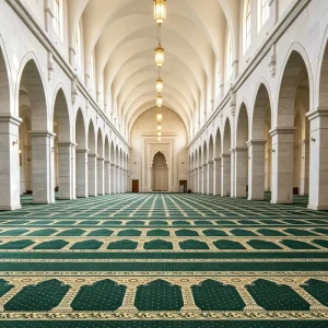 Large Size Custom Printed Machine Made Mosque Rug Anti-slip Worship Floor Carpet Manufacturer for Mosque Church