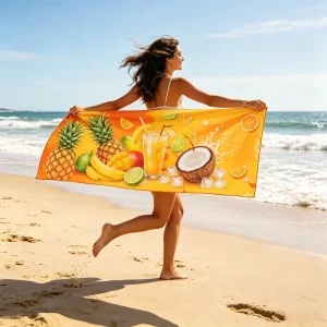 Large Size Personalized Customization Floral Modern Beach Towel Sand Free Quick Dry Custom Print Multi purpose Towel