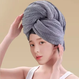 Large Size Women’s Dry Hair Towel Microfiber Wrapping Cloth with Elastic Band Wet Hair Quick drying Headscarf