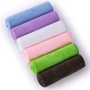 Large Stock 10 Color Microfiber Cleaning Towels Household Warp Knitted Towels