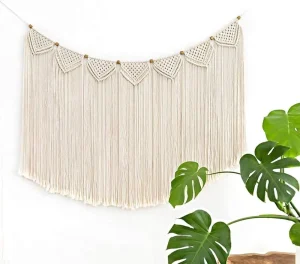 Large Tassel Boho Macrame Vertical Wall Hanging Woven Cotton Tapestry Birthday Wedding Home Bedroom Nursery Dorm Decor Gift