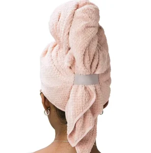 Large Thickened Microfiber Cloth Wrap With Elastic Band Quick Drying Hair Towel Enlarged Hand Bath Towel