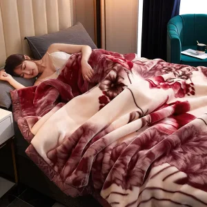 Large Vintage Thickened 2-6kg Raschel Blanket Fluffy Queen King Size Blanket for Bedroom Living Room Office Blanket