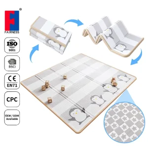 Large XPE Baby Crawling Mat 200x180cm Foldable Waterproof Anti-Slip Double Sided Floor Playmat for Newborn Infant Toddler