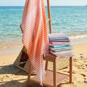 Large-sized Beach Towel with Striped Fringes and Flowing Tassels Lightweight and Quick-drying Towel Factory Custom-made