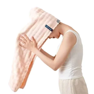 Large sized Thickened Teak Coral Fleece Quick drying Salon Hair Towels Headscarves and Shower Caps