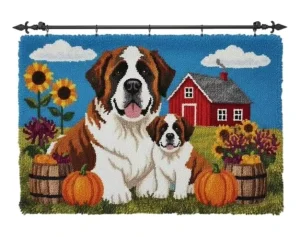Latch Hook Patterns Tapestry Kits Color Printed Throw Cover Wolf Adult Yarn Craft Hobby Gift Set