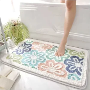 Latest Bath Mat Anti Skid Super Absorbent Floor Mat Towel With Flower Pattern for Bathroom Quick Dry Rug Bathroom Tub Mat Home