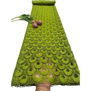 Latest Design Olive Green Lace Fabric Metallic Lace Fabric swiss Cord Lace Fabric