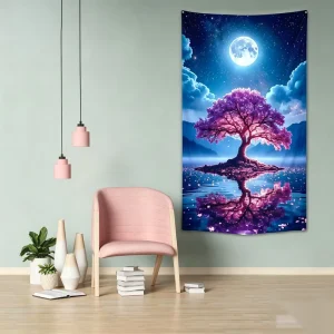 Latest Designs Fantasy Tree Of Life Psychedelic UV Printed Tapestry