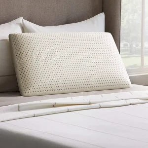 Latex Foam Pillow Mid-Loft Medium Plush Feel Removable Cotton Cover Dorm Room Essentials Queen