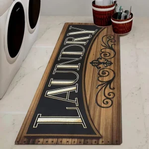 Laundry Room Runner Rug Non Slip Rubber Laundry Floor Mat Durable Washable Mats for Washhouse Kitchen Doormat Farmhouse Decor