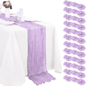 Lavender Cheesecloth Table Runner Wedding Rustic Gauze Fabric for Party Birthday Baby Bridal Shower