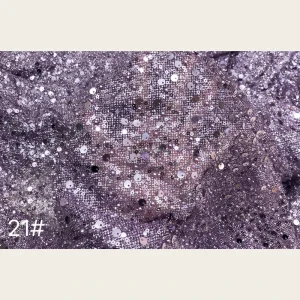 Layered Gradient Random Mixed Sequins Sheer Tulle Fabric Multi scene Luxury Party Formal Fabric