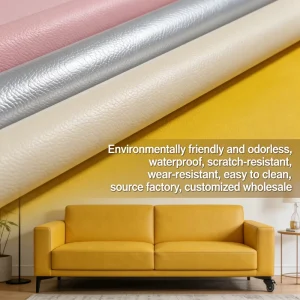 Leather Cover Sofa and Embossed PVC Material Waxy Waterproof Casual Laser Engraving Vegan Hand Sewing Leather Gloves Garment Use