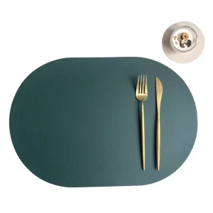 Leather Placemats Factory Oval Shape Dining Table Mat PU Leather Place Mats Table Mat