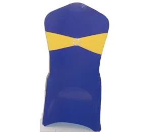 Lemon Yellow Stretch Spandex Elastic Expand Sash Bands with Plastic Buckle for Chair Covers