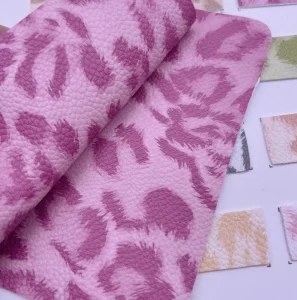 Leopard Print PU Leather Fabric for Bags Shoes Upholstery Fashion Synthetic Leather Material