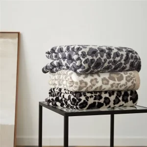 Leopard Raschel Blanket 100% Microfiber Family Use