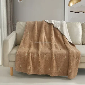 Leopard and Zebra Grid Pattern Recycled Polyester Artificial Fur Flannel Woven Thick Raschel Blanket for Airplane Use