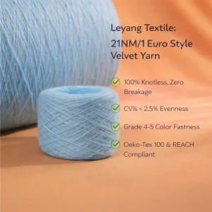 Leyang 21NM 1 Recycled Blended Velvet Yarn Soft Warm Breathable Durable for High end European Style Knit Garments