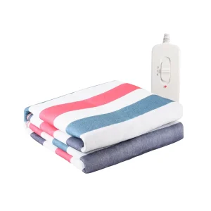 Light Color Stripe 408g Polyester Fabric Electric Blanket Energy Saving 220V Warm Heated Blanket for Bed