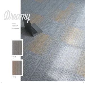 Light Grey Modern Carpet Tile with Nylon and PVC Backing Fireproof Thin Square Design for Office Hotel Living Room Use