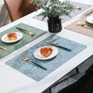 Light Luxury Creative Leather Table Placemat Non Slip Oilproof Waterproof Stain Resistant Heat Resistant Durable Mat