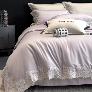 Light Luxury French 100S Ultra-fine Tens Cotton Sanding Lace Bedding 3500-4000g