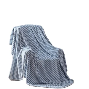Light Luxury Interlaced Jacquard Flannel Blanket for Bed Sofa Casual Relax Nap Cationic Throw Can Make Pillow