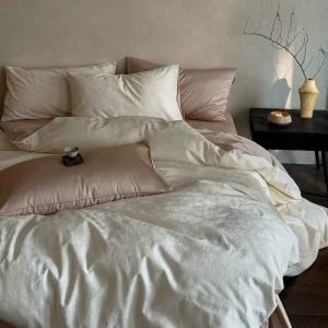 Light Luxury Jacquard Duvet Cover 100% Cotton Bed Sheets Bedding Set Four Season Duvet Cover Set 4pcs Custom