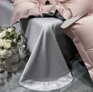 Light Luxury Long Staple Cotton Four Piece Set 100% Cotton Bed Sheets Bed Skirt Duvet Cover High End Bedding