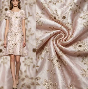 Light Luxury Medium Weight Jacquard Embroidered Velvet Fabric Rope Embroidery Bead Tube Sequin Embroidery for Wedding Boys