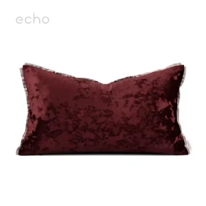Light Luxury Model Villa High end Wine Red Ice Flower Velvet Throw Pillow Sofa Bed Waist Pillow Cushion Cover