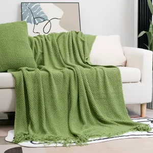 Light Luxury Modern Style 100% Polyester Eco Friendly Knitted Support Custom Embroidered Throw Blanket