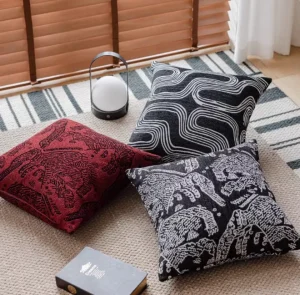 Light Luxury Modern Style Double-Sided Wine Red Mountain Tiger Textured Cushion Pillow High Quality Decorative Throw Pillow for